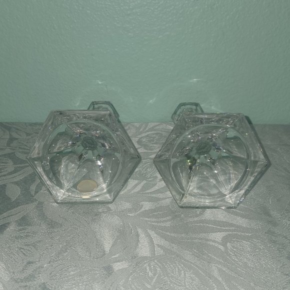Vintage Gorham Slovakian Heavy Cut Crystal Candle Stick Holders - Picture 4 of 5